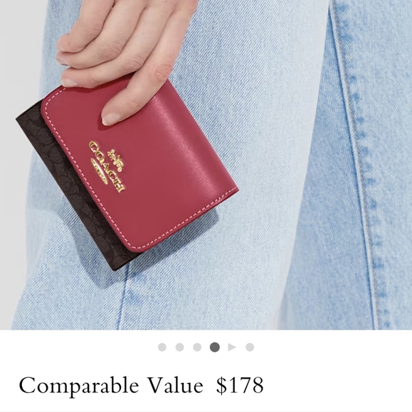*Last One 🕐 New! Small Trifold Wallet In Colorblock Signature Canvas